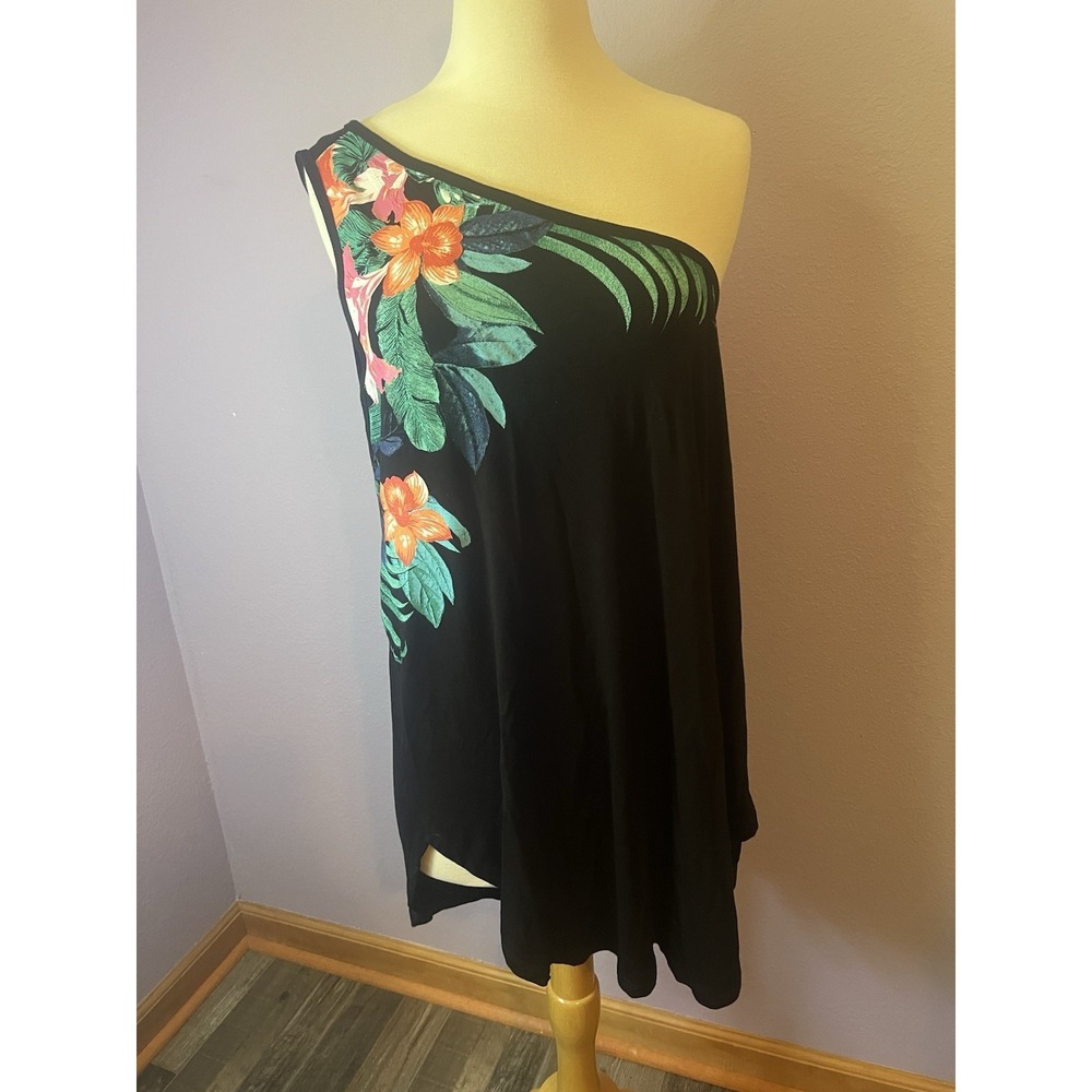 Torrid One Shoulder Tunic Floral‎ Summer Top Size 2